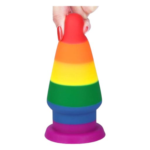 Lovetoy Prider - anál tágító plug - 15cm (szivárvány)