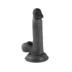   Mr. Rude - tapadókorongos, herés élethű dildó - 17cm (fekete)