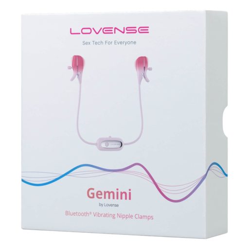 LOVENSE Gemini - okos, vibrációs mellbimbó csipesz (pink)