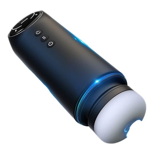 Leopard - fel-le mozgó, szívó-vibráló maszturbátor (fekete)