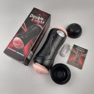 Leopard - száj és műpunci pénisz vibrátor (natúr)