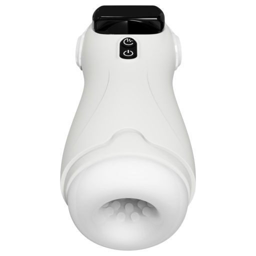 Leopard - szívó, rezgő maszturbátor (fehér)