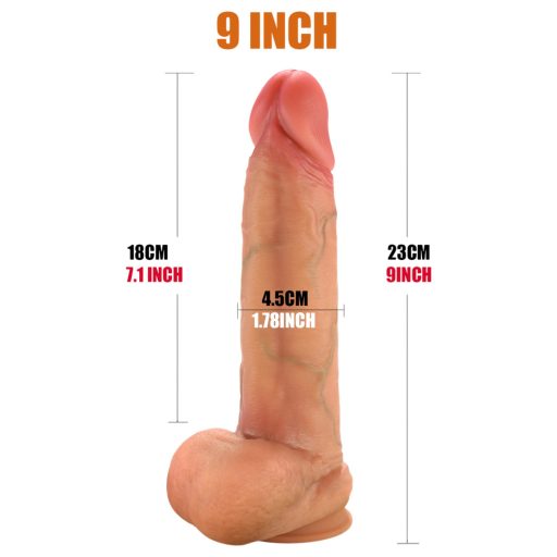 FeelSkin - ultra realisztikus herés dildó - natúr (22,8cm)