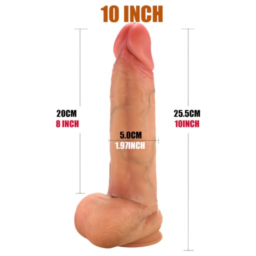 FeelSkin - ultra realisztikus herés dildó - natúr (25,4cm)