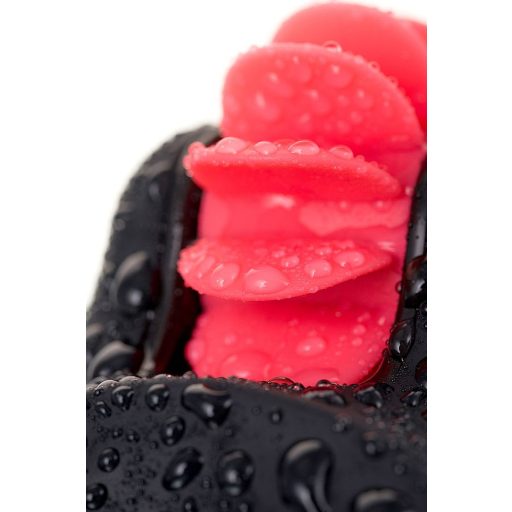 TOYFA EROTIST Mill Újtatölthető vibrációs péniszgyűrű izgató forgó nyelvekkel (piros-fekete)