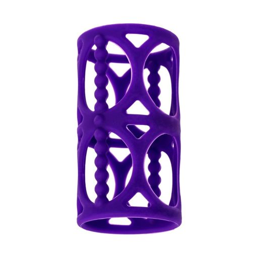 Toyfa A-Toys Mintás szilikon péniszmandzsetta - lila 7,5cm - B