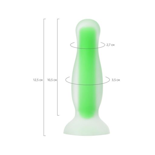 BEYOND BY TOYFA Mortimer Sötétben világító letapasztható realisztikus anál dildó - Zöld 12,5cm
