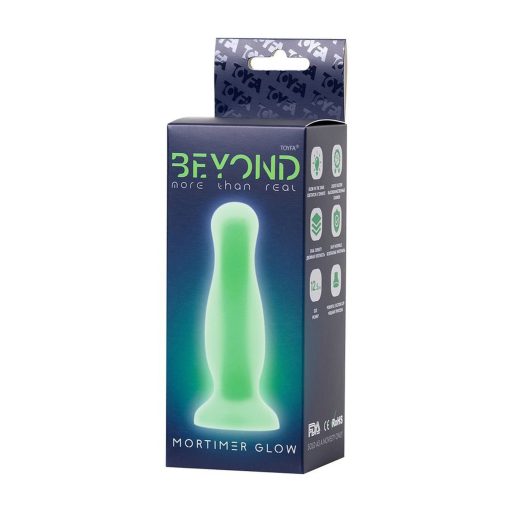 BEYOND BY TOYFA Mortimer Sötétben világító letapasztható realisztikus anál dildó - Zöld 12,5cm