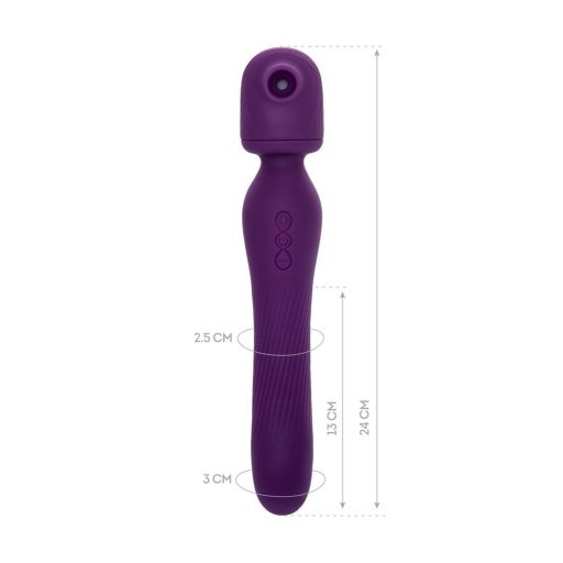 TOYA Jos 2 az 1-ben Wand masszírozó és léghullámos vibrátor (lila)