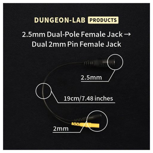 DG-LAB - elektróda elosztó 2,5 mm-es aljzatról 2 mm-esre (fekete)