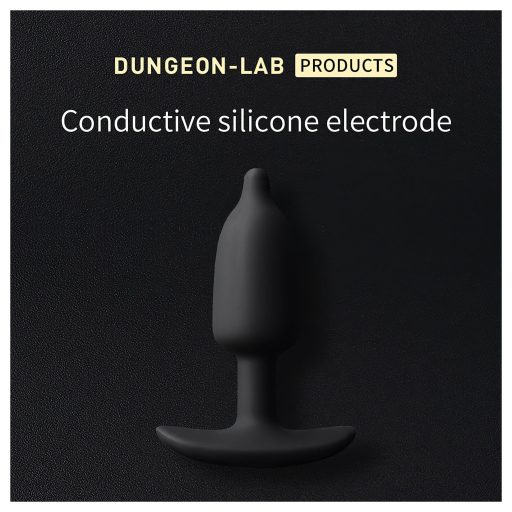 DG-LAB - kétpólusú, vezetőképes szilikon elektro análkúp (fekete)