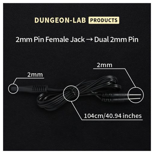 DG-LAB - 2 mm-es elektróda hosszabbító és elosztó kábel (fekete)