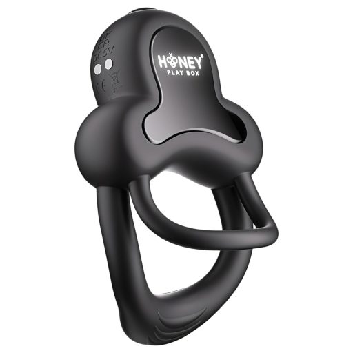 Honey Play Box Anello - okos vibrációs pénisz- és heregyűrű (fekete)