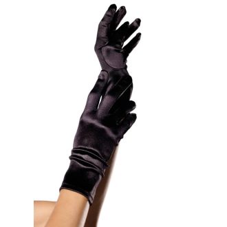   Leg Avenue Wrist Length Satin Gloves - Hosszú szatén kesztyű (Fekete)