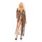 Leg Avenue Long csipkeköpeny G-string tangával - fekete - M/L