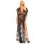 Leg Avenue Eyelash csipkeköpeny G-string tangával - fekete - M/L