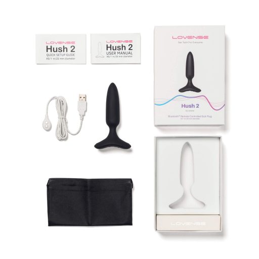 LOVENSE Hush 2 XS - akkus kis anál vibrátor (25 mm, fekete)