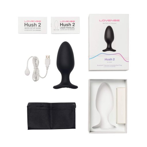 LOVENSE Hush 2 L - akkus kis anál vibrátor (57 mm, fekete)