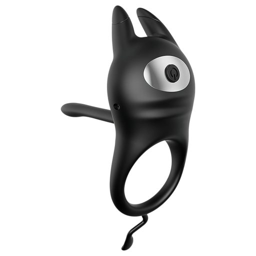 AlvUp - vibrációs péniszgyűrű csiklóizgatóval (fekete)