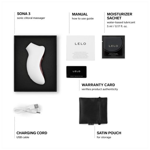 LELO Sona 3 - hanghullámos csiklóizgató (fehér)
