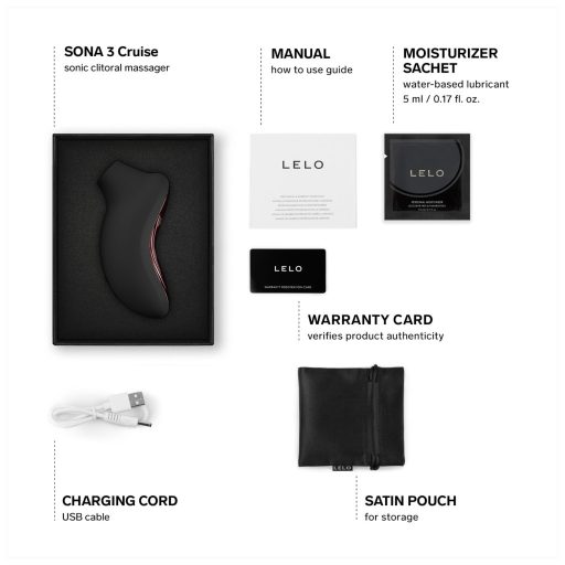 LELO Sona 3 Cruise - hanghullámos csiklóizgató (fekete)