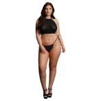   Le Désir Plus Size - strasszos party szett - fekete (XL-3XL)