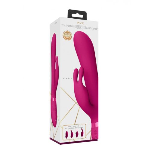 Vive Chou - akkus, cserélhető fejes csiklókaros vibrátor (pink)