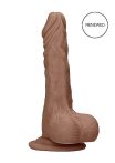   RealRock Dong 8 - élethű, herés dildó (20cm) - sötét natúr