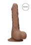   / RealRock Dong 9 - élethű, herés dildó (23cm) - sötét natúr