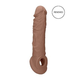   RealRock Penis Sleeve 8 - péniszköpeny (21cm) - sötét natúr