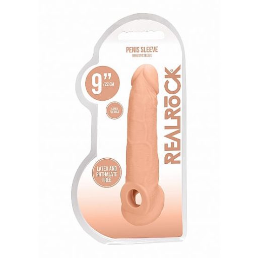 RealRock Penis Sleeve 9 - péniszköpeny (21,5cm) - natúr