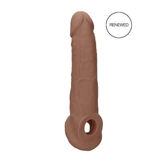   RealRock Penis Sleeve 9 - péniszköpeny (21,5cm) - sötét natúr