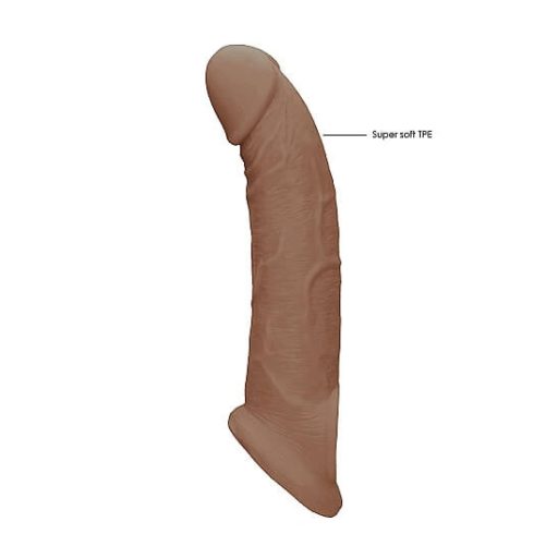RealRock Penis Sleeve 9 - péniszköpeny (21,5cm) - sötét natúr