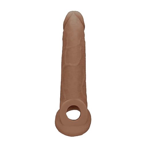 RealRock Penis Sleeve 9 - péniszköpeny (21,5cm) - sötét natúr