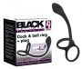   Black Velvet - vékony análdildó pénisz- és heregyűrűvel (fekete)