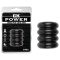 GK Power Quad-play - négyes bordázott péniszgyűrű (fekete)