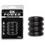GK Power Quad-play - négyes bordázott péniszgyűrű (fekete)