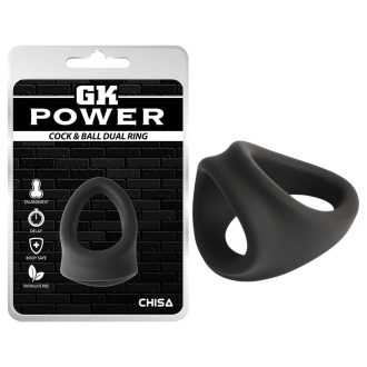 GK Power - dupla pénisz- és heregyűrű (fekete)