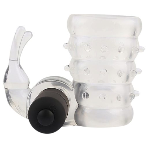 GK Power Screaming Bunny - vibrációs péniszgyűrű csiklóizgatóval (áttetsző)