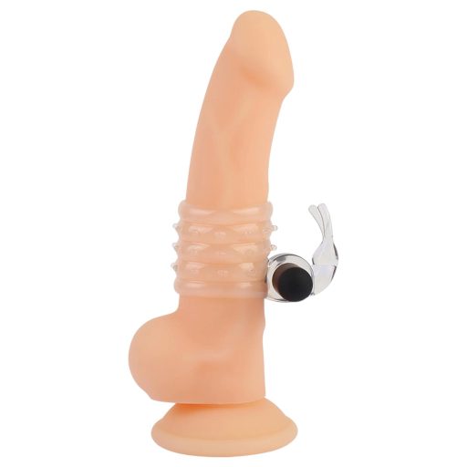 GK Power Screaming Bunny - vibrációs péniszgyűrű csiklóizgatóval (áttetsző)
