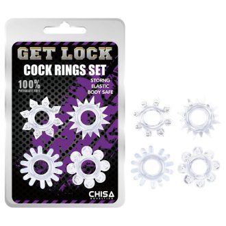 Get Lock - péniszgyűrű szett (áttetsző)