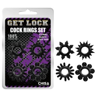 Get Lock - péniszgyűrű szett (fekete)