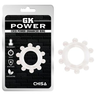   GK Power Cock Power Enhancer - fogaskerék péniszgyűrű (áttetsző)