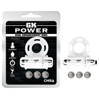   GK Power Bull Ring - vibrációs pénisz- és heregyűrű (áttetsző)