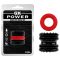 GK Power Hard-on - péniszgyűrű szett (piros, fekete) - 2 db