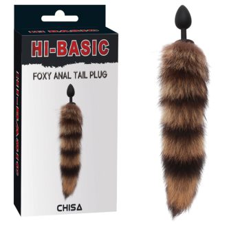 Hi-Basic Foxy - rókafarkas szilikon anál plug (barna)