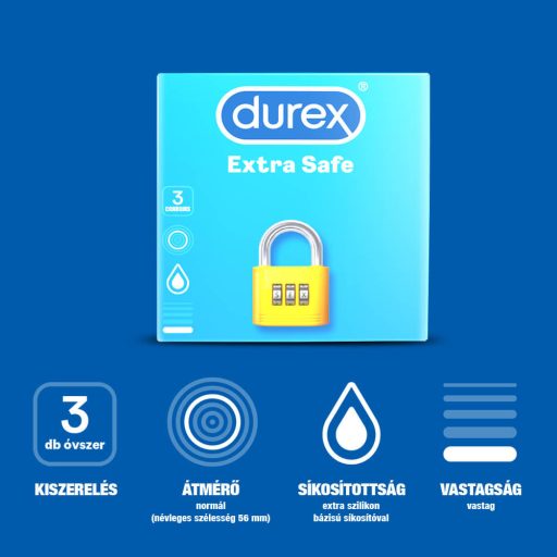 Durex Extra Safe - biztonságos óvszer (3 db)