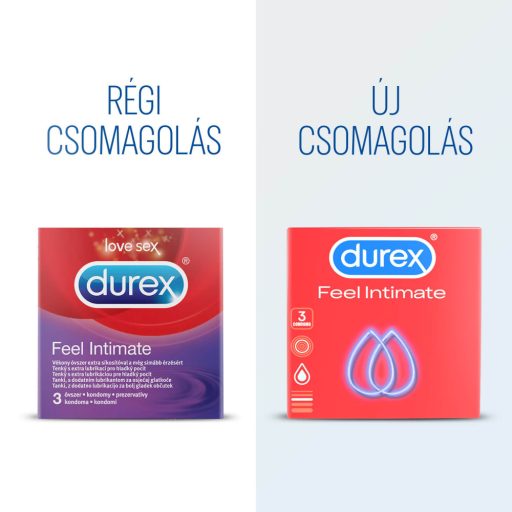 Durex Feel Intimate - vékonyfalú óvszer (3 db)