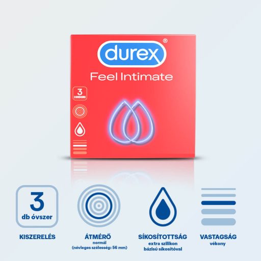 Durex Feel Intimate - vékonyfalú óvszer (3 db)