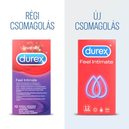 Durex Feel Intimate - vékonyfalú óvszer élethű érzéssel (12 db)